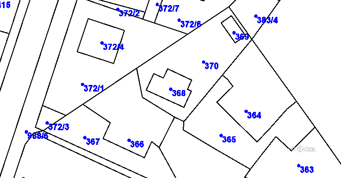 Parcela st. 368 v KÚ Satalice, Katastrální mapa