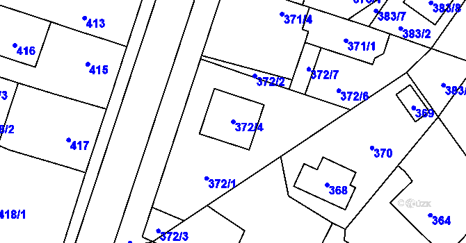 Parcela st. 372/4 v KÚ Satalice, Katastrální mapa
