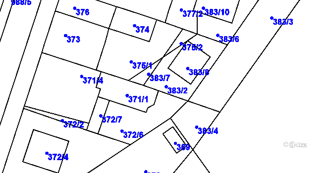 Parcela st. 383/2 v KÚ Satalice, Katastrální mapa