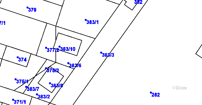 Parcela st. 383/3 v KÚ Satalice, Katastrální mapa