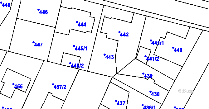 Parcela st. 443 v KÚ Satalice, Katastrální mapa