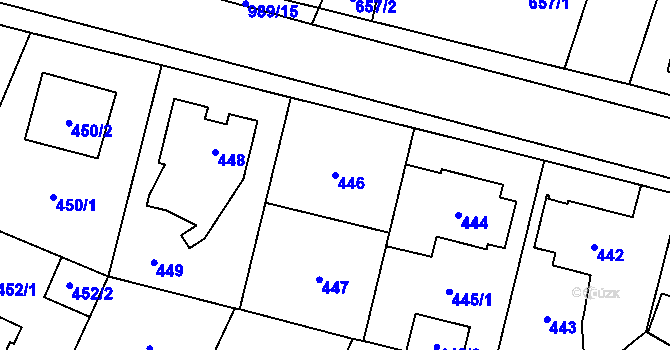 Parcela st. 446 v KÚ Satalice, Katastrální mapa