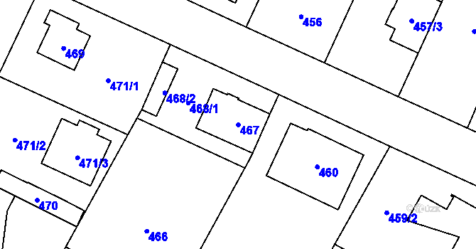 Parcela st. 467 v KÚ Satalice, Katastrální mapa