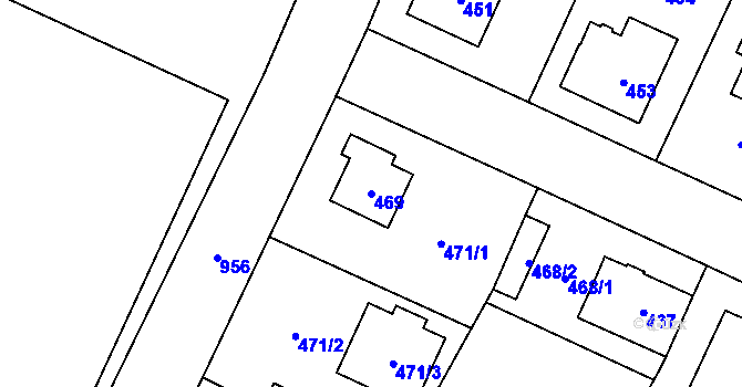 Parcela st. 469 v KÚ Satalice, Katastrální mapa