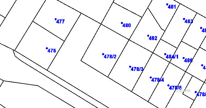 Parcela st. 478/2 v KÚ Satalice, Katastrální mapa