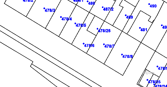 Parcela st. 478/6 v KÚ Satalice, Katastrální mapa