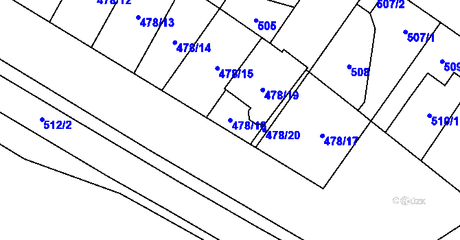 Parcela st. 478/16 v KÚ Satalice, Katastrální mapa