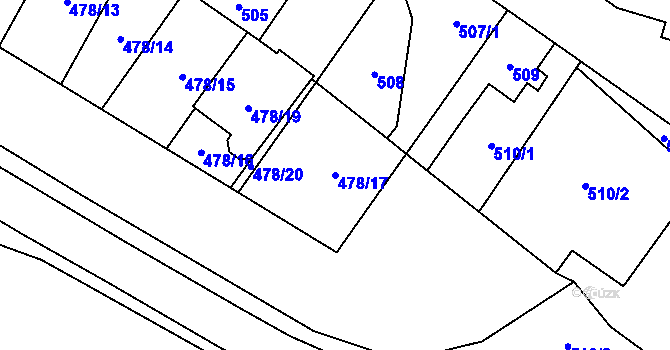 Parcela st. 478/17 v KÚ Satalice, Katastrální mapa