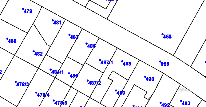 Parcela st. 487 v KÚ Satalice, Katastrální mapa
