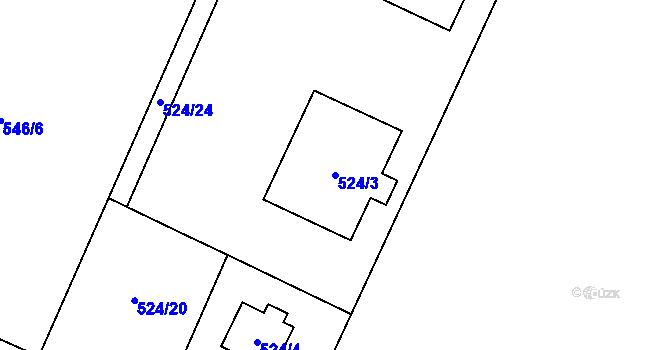 Parcela st. 524/3 v KÚ Satalice, Katastrální mapa