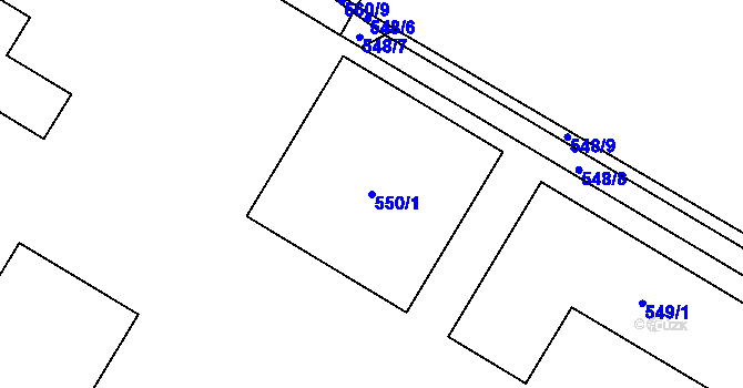 Parcela st. 550/1 v KÚ Satalice, Katastrální mapa
