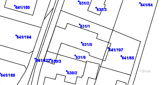 Parcela st. 631/5 v KÚ Satalice, Katastrální mapa