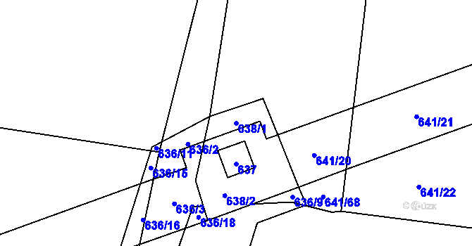 Parcela st. 638/1 v KÚ Satalice, Katastrální mapa