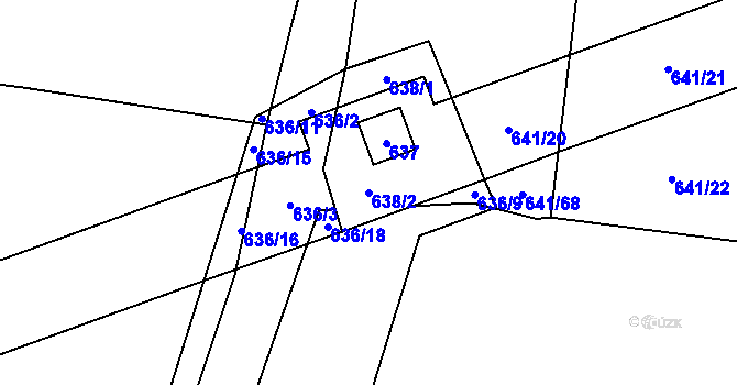 Parcela st. 638/2 v KÚ Satalice, Katastrální mapa
