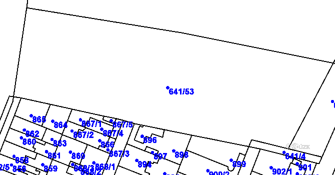 Parcela st. 641/53 v KÚ Satalice, Katastrální mapa
