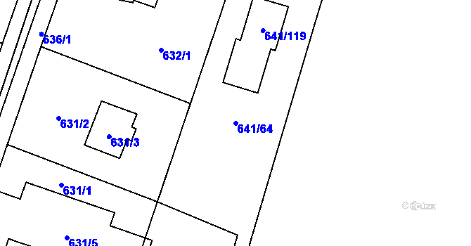 Parcela st. 641/64 v KÚ Satalice, Katastrální mapa
