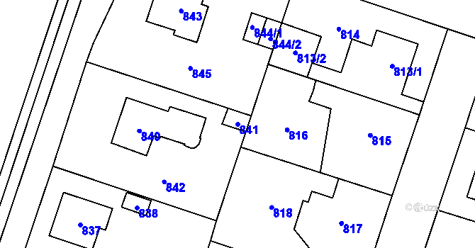 Parcela st. 841 v KÚ Satalice, Katastrální mapa