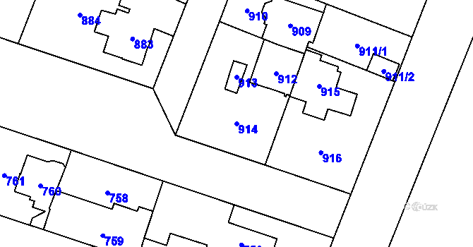 Parcela st. 914 v KÚ Satalice, Katastrální mapa