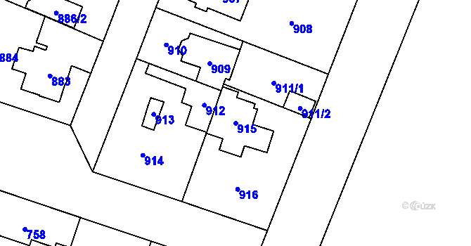 Parcela st. 915 v KÚ Satalice, Katastrální mapa