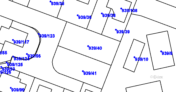 Parcela st. 939/40 v KÚ Satalice, Katastrální mapa