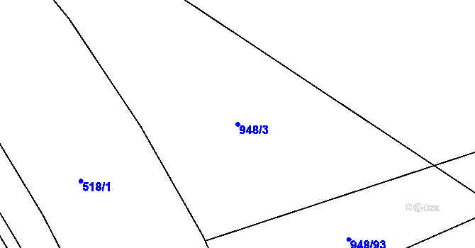 Parcela st. 948/3 v KÚ Satalice, Katastrální mapa