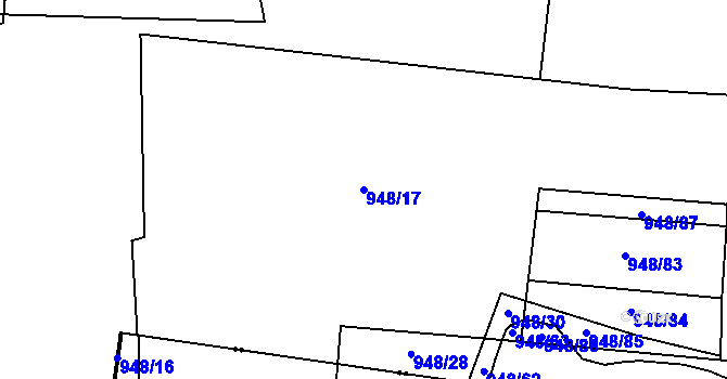 Parcela st. 948/17 v KÚ Satalice, Katastrální mapa