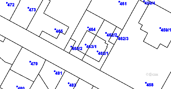 Parcela st. 463/1 v KÚ Satalice, Katastrální mapa