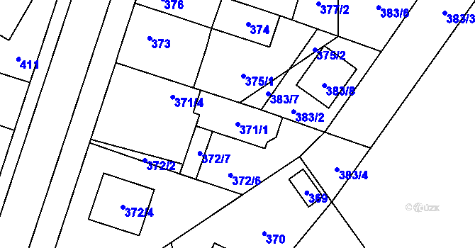 Parcela st. 371/1 v KÚ Satalice, Katastrální mapa