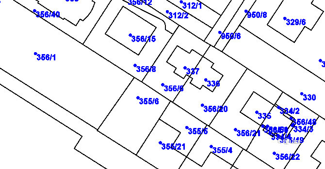 Parcela st. 356/6 v KÚ Satalice, Katastrální mapa