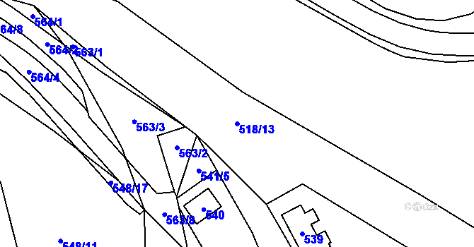 Parcela st. 518/13 v KÚ Satalice, Katastrální mapa