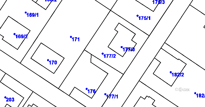 Parcela st. 177/2 v KÚ Satalice, Katastrální mapa