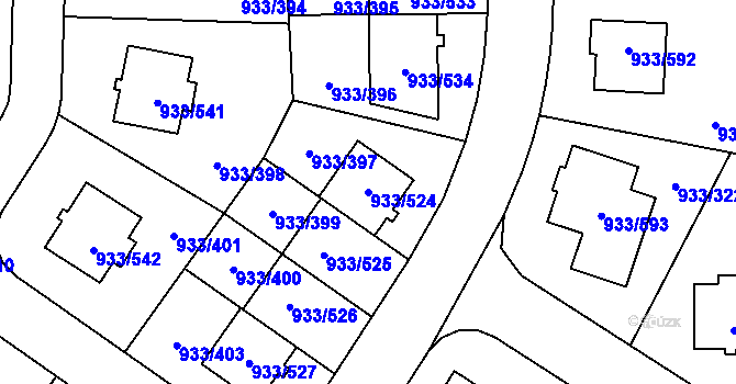Parcela st. 933/524 v KÚ Satalice, Katastrální mapa