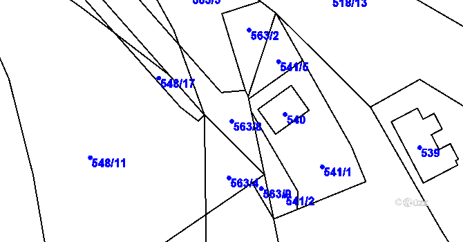 Parcela st. 563/8 v KÚ Satalice, Katastrální mapa