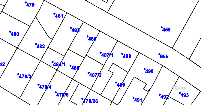 Parcela st. 487/1 v KÚ Satalice, Katastrální mapa