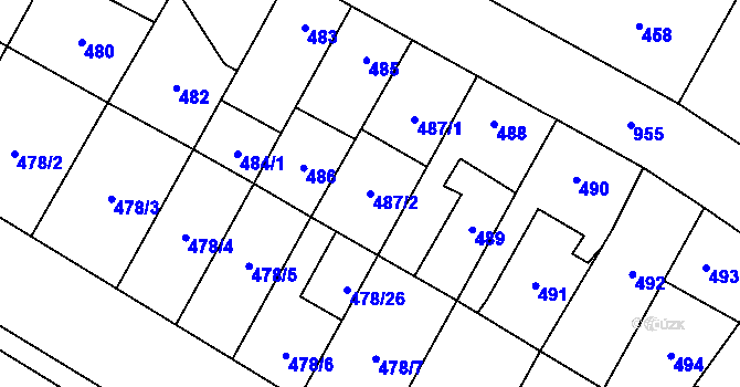 Parcela st. 487/2 v KÚ Satalice, Katastrální mapa