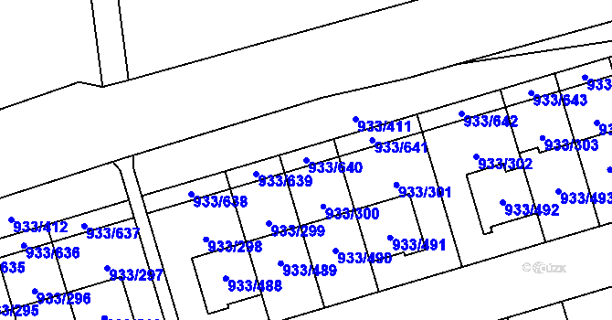 Parcela st. 933/640 v KÚ Satalice, Katastrální mapa