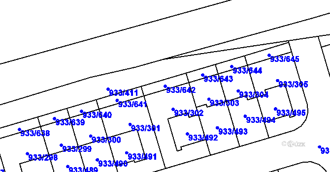 Parcela st. 933/642 v KÚ Satalice, Katastrální mapa