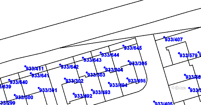 Parcela st. 933/644 v KÚ Satalice, Katastrální mapa