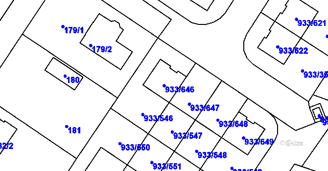Parcela st. 933/646 v KÚ Satalice, Katastrální mapa