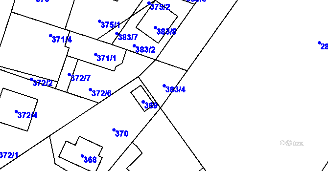 Parcela st. 383/4 v KÚ Satalice, Katastrální mapa