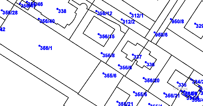 Parcela st. 356/8 v KÚ Satalice, Katastrální mapa
