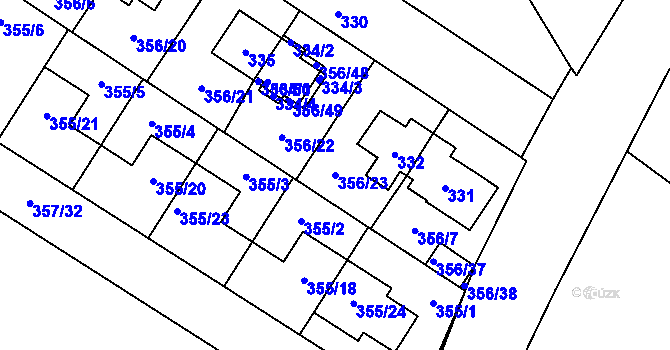 Parcela st. 356/23 v KÚ Satalice, Katastrální mapa