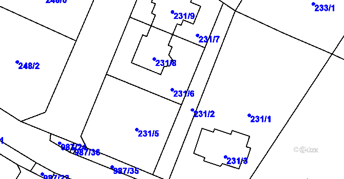 Parcela st. 231/6 v KÚ Satalice, Katastrální mapa