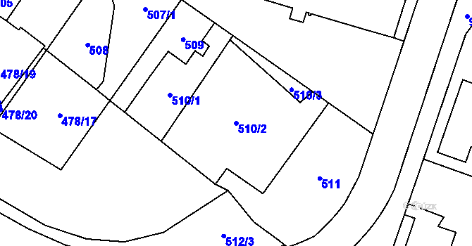 Parcela st. 510/2 v KÚ Satalice, Katastrální mapa