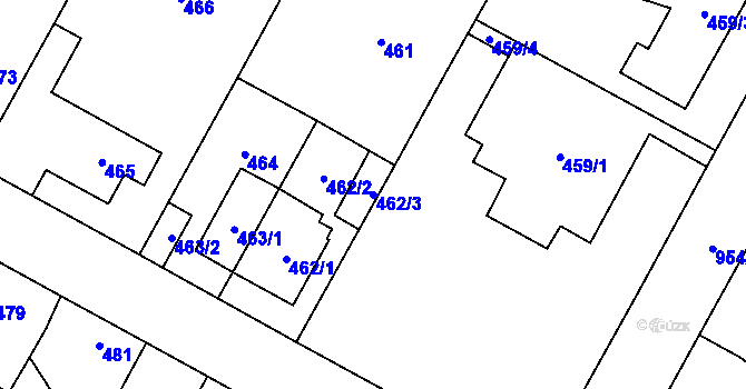 Parcela st. 462/3 v KÚ Satalice, Katastrální mapa