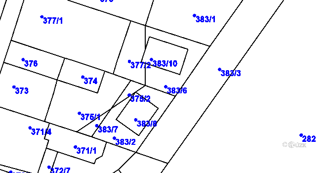 Parcela st. 383/6 v KÚ Satalice, Katastrální mapa