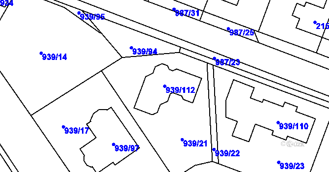 Parcela st. 939/112 v KÚ Satalice, Katastrální mapa