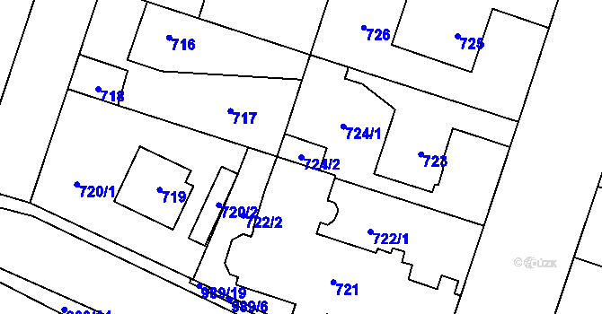 Parcela st. 724/2 v KÚ Satalice, Katastrální mapa