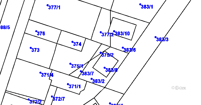 Parcela st. 375/2 v KÚ Satalice, Katastrální mapa