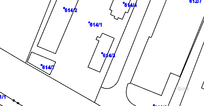 Parcela st. 614/3 v KÚ Satalice, Katastrální mapa